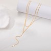 CAROVO Gold Necklace for Women Dainty Long Necklace 14K Gold