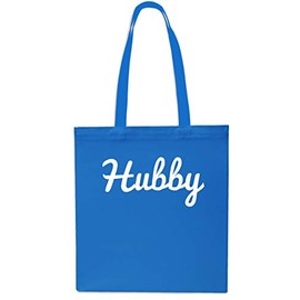 Hubby Husband Tote Shopping Gym Beach Bag 42cm x38cm, 10 litres -SAPPHIRE