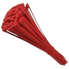 50 Tie Wraps Cable Ties Fasteners Wire Zip Strap Cord Strong Nylon Plastic Durable (Medium 203mm, Red)