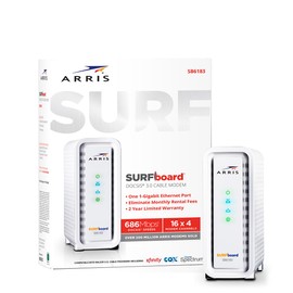 ARRIS (SB6183) -Cable Modem - Fast DOCSIS 3.0 16x4 Gigabit, [Check with your provider for compatibility], 1 Gbps Port, 400 Mbps Max Internet Speed, 2 Year Warranty