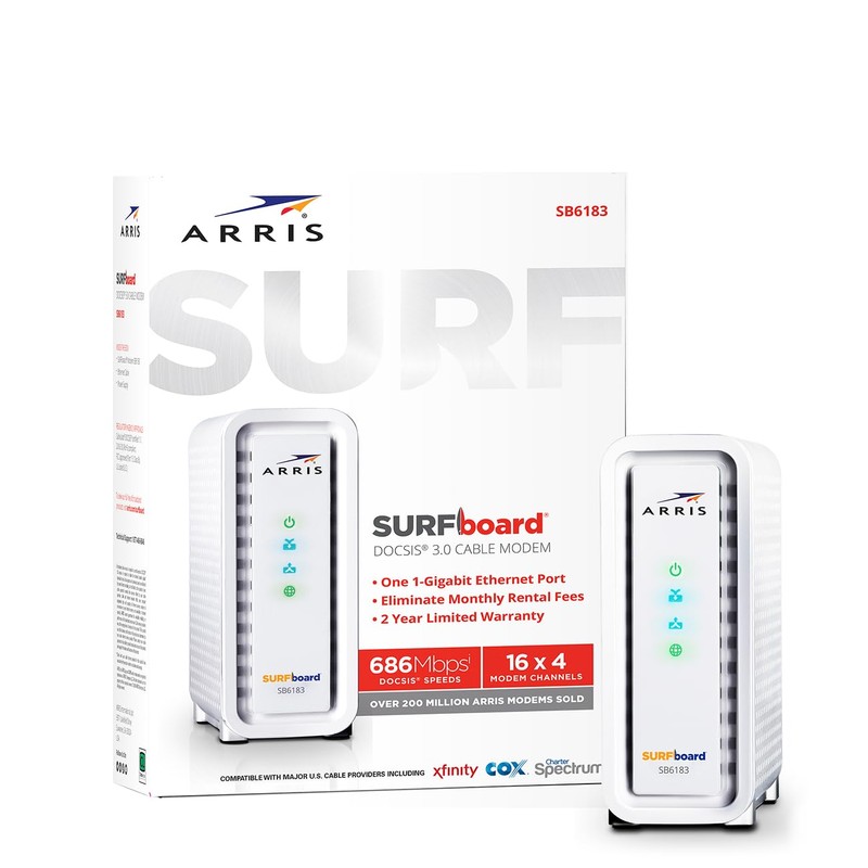 ARRIS (SB6183) -Cable Modem - Fast DOCSIS 3.0 16x4 Gigabit,