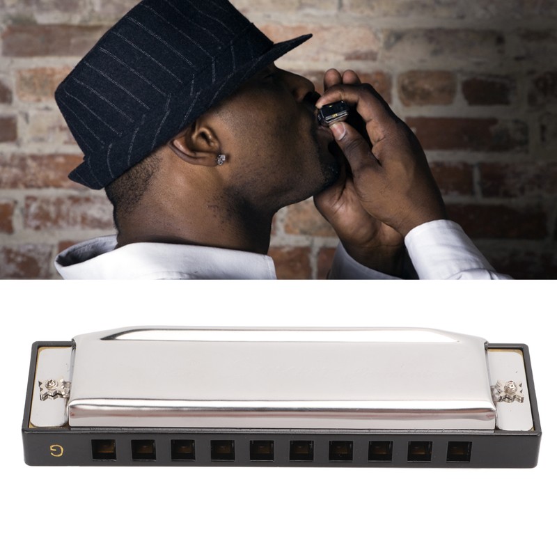 G Key Harmonica 10 Hole 20 Tone Mouth Organ Rust