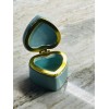 Greenbrier Heart Shaped Trinket Box Hinged Jewelry Gift Box Teal