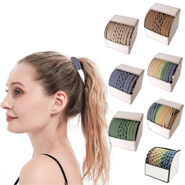 10 Pcs Boxed Ladies Elastic Hair Ties Simple and Stylish Non-marking Hair Ties No Damage to Hair Suitable for Women with Thick and Thinning Hair