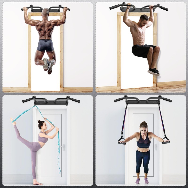 SELEWARE Heavy Duty Wall Mounted Doorway Pull Up Bar Fully