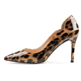 JOY IN LOVE Pumps for Women 3.5" Stiletto High Heels Pointy Toe Pumps Shoes Leopard 9US