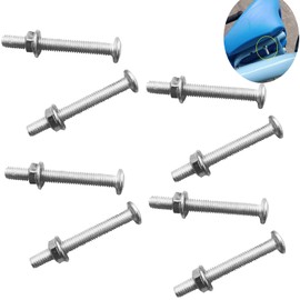 YehVeh 8 Pack Kids Tricycles Seat Mounting Screws Kit 1/4-20 x 2'' Long Fully Machine Thread (Screw Bolts + Washers + Locking Nuts) for Trike Backrest Saddle Balance Bike Repair Tripod DSLR Camera