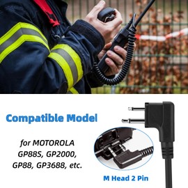 Portable Handheld Speaker Mic for Motorola Walkie Talkie, 3.5mm Headphone Jack Speaker Mic Hand Radio Shoulder Mic with Steel Belt Clip for GP88S, GP2000, GP88, GP3688