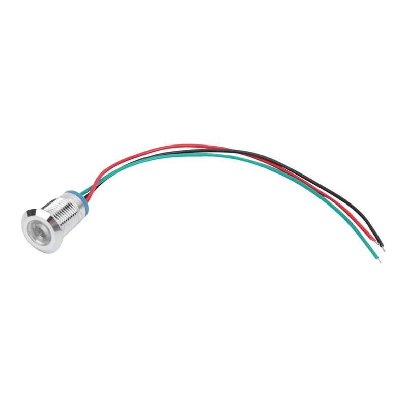 4 Sets PreWired Round LEDs Waterproof Metal 2Color Indicator Common