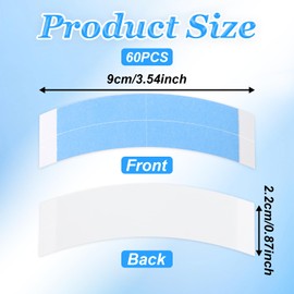 Molain 60Pcs Double Sided Wig Tape, Waterproof Hair Tape, Bold Hold Lace Tape for Front Lace Wigs & Toupees（Blue）