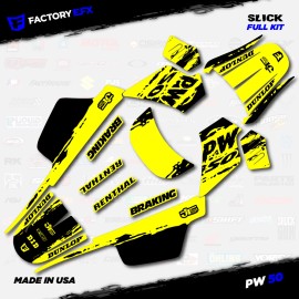Factory EFX Black & Yellow Slick Racing Graphics kit fits Yamaha PW50 PW 50 All Years