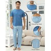 TeJoyce Mens Pyjamas Set Cotton Short Sleeve and Pants 2