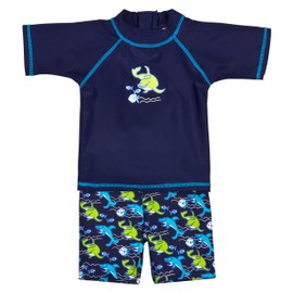 Landora®: Baby / Toddler swimwear set with UV protection 50+ and Oeko-Tex 100 certification in Red or Turquoise - 74/80