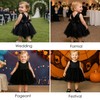 TENTIDE Baby Girl Black Dress Wedding Sleeveless V Neck A-line
