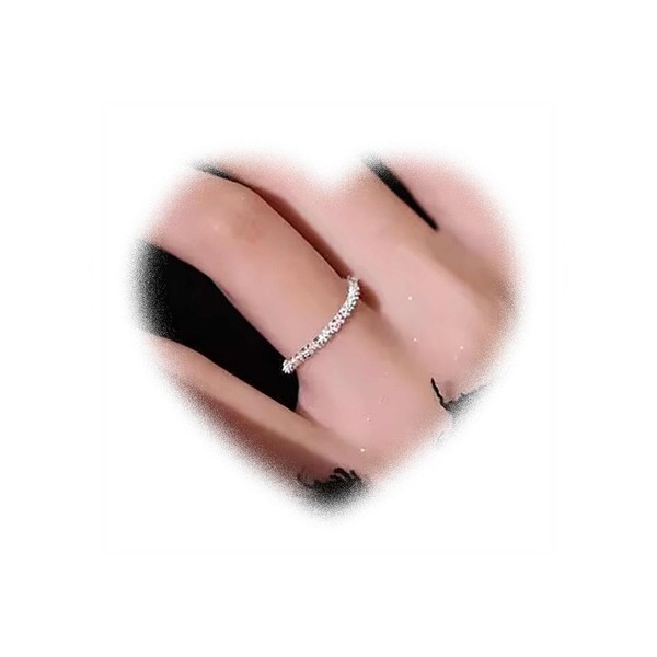 Eviarli Bohemian Sparkly Ring Minimal Knuckle Ring Silver Stacking Ring