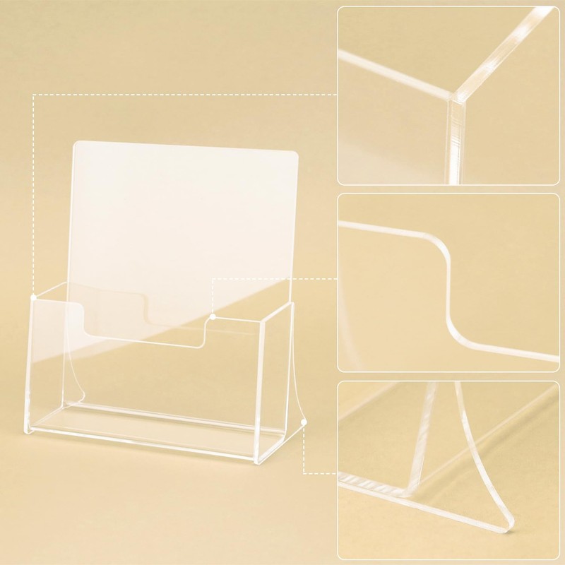 QWORK® 2 Pack A5 Acrylic Freestanding Brochure, Flyer Stand, Transparent