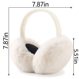 LCXSHYE Winter Ear muffs Faux Fur Warm Earmuffs Cute Foldable Outdoor Ear Warmers For Women Girls (A-White)