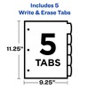 Avery Durable Write-On Plastic Dividers with Pockets, 5-Tabs, 1 Set