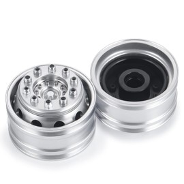 TRZX Aluminum Front Wheel Hub Rim Upgrade Parts for 1/14 Tamiya Trailer Tractor Truck RC Car (2pcs)