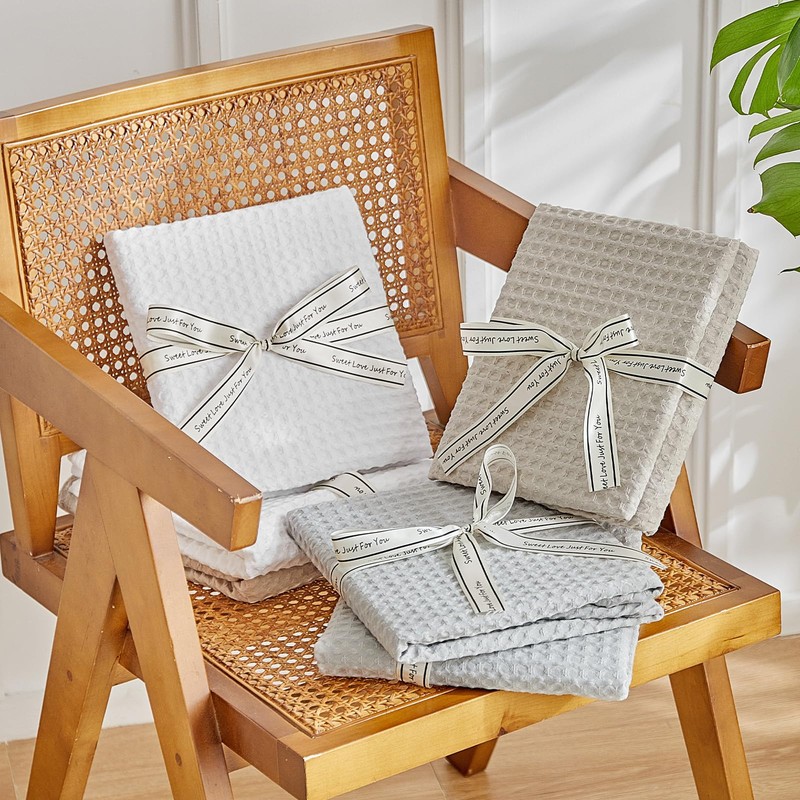 WARMDERN Waffle Weave Pillowcases Standard Size 2 Pack Pillow Cases