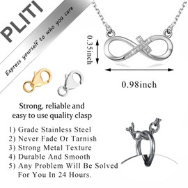 PLITI Sympathy Gift Goodbyes Are Not Forever Goodbyes Are Not The End Infinity Cross Necklace Loss of Loved One Remembrance Gift (Goodbyes necU)