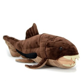 FRANKIEZHOU Dunkleosteus Stuffed Animal-Brown 23.62",Realistic Fish Stuffed Animal,Prehistoric Creature Soft Deng's Fish Stuffed Animal,Gifts for Kids, Home Decor,Hugging Toy