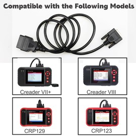 5ft OBDII OBD2 Main Cable for Launch X431 CRP129 CRP123 Creader VII and VIII,16 Pin OBD Cable Adapter Diagnostic Extender Cord