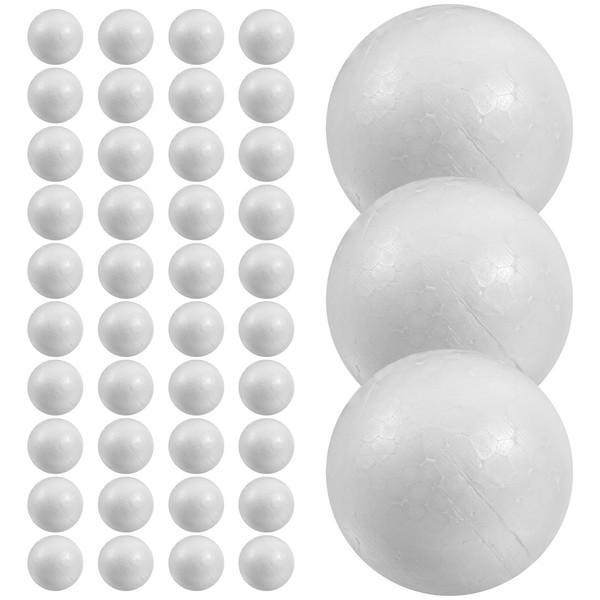NUOBESTY 100pcs Mini Foam Balls White Polystyrene Balls Round Ball