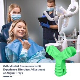 Chewies para alineadores Invisalign, alineadores de ortodoncia Chewies, bandejas de retención y alineadores duraderos de silicona de grado médico (paquete de 2) (verde)