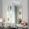 Brauthon Frameless Bathroom Mirror, 24" x 36" Arched Vanity Mirror