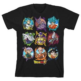 Dragon Ball Super Character Circles Boy’s Black T-Shirt-Medium