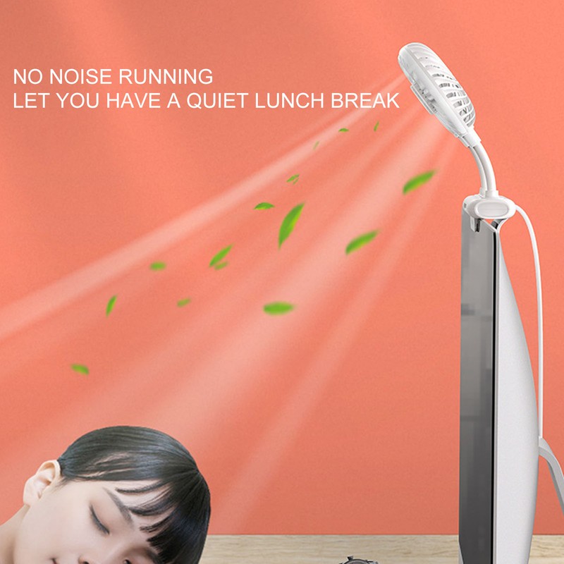 White Desktop Screen Fan with Adjusting Clip 3 Gear 360°