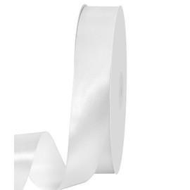 iefoah 1 inch White Satin Ribbon, 100 Yards (3600 Inches) - Polyester Fabric, Classic Style, Solid Pattern - White, Perfect for Multiple Occasions