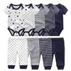 Kiddiezoom Baby 9-Piece Neutral Short Sleeve Long Pants Legging Outfit