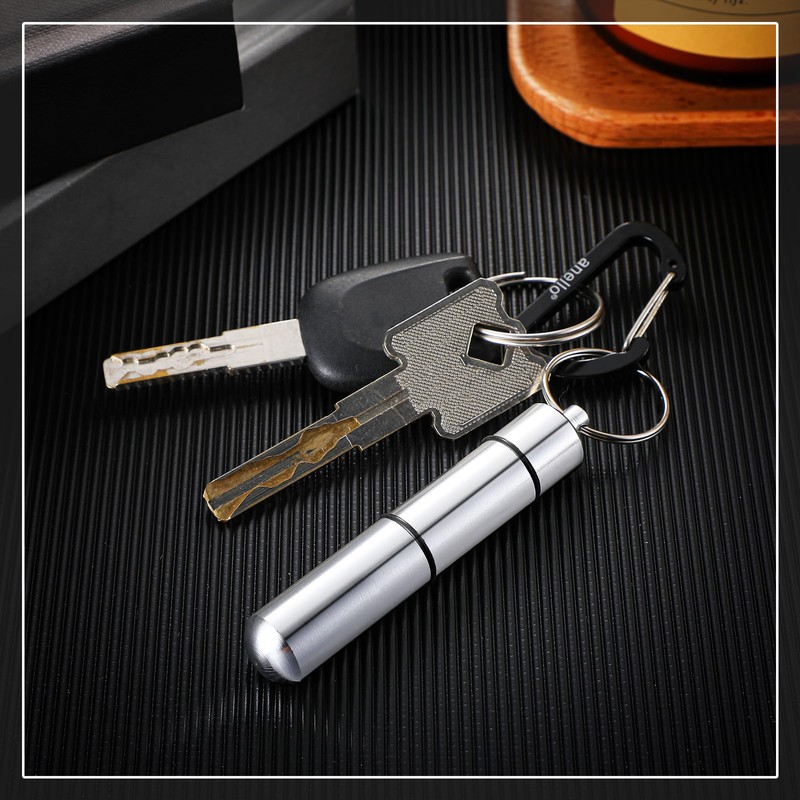 Hotop Pocket Toothpick Holder Waterproof Aluminium Alloy Toothpick Box Metal