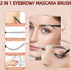 HIDOSNG 100 Pcs Micro Eyebrow Brush with Cap, Brush Eyelash