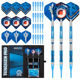 CyeeLife Darts with Plastic Tip, 90% Tungsten, Pack of 3, 90% Tungsten Soft Darts, Professional Darts Set with Flights, Shafts and Tips