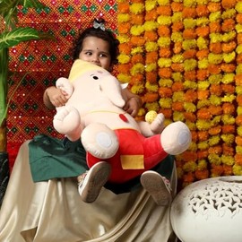 Baby Ganesh (Mega 55 cm) Stuffed Plush Toy | Ideal for Newborns, Infants, Toddlers, Grandparents | Best for Diwali, Baby Shower, Birthday, Housewarming | Teddy Bear Panda Elephant