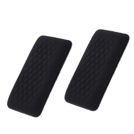 Bibabala - Cojines para reposabrazos de coche, 2 piezas de cojín para codo, almohadilla de piel suave extraíble, accesorios universales para aliviar el dolor de brazo, pie, rodilla (tela negra)