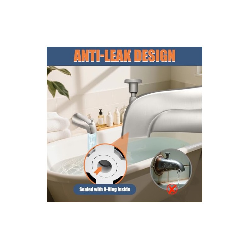 Universal Bathtub Tub Spout with Diverter, Fits 1/2" Slip-Fit Copper