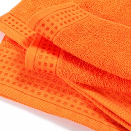 GLAMBURG Ultra Soft 4 Pack Oversized Bath Towel Set 27x54 inches, 100% Cotton Bath Towels, Highly Absorbant Compact Quickdry & Lightweight Towel, Ideal for Gym Travel Camp Pool - Orange