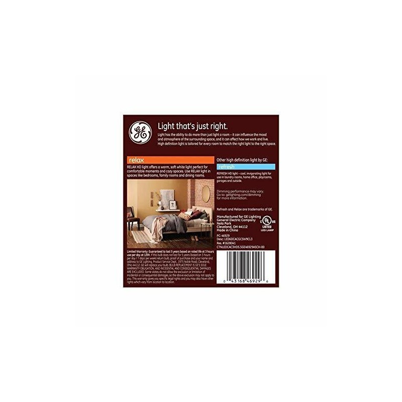 GE Relax 60-Watt EQ CA10 Soft White Dimmable Candle Bulb