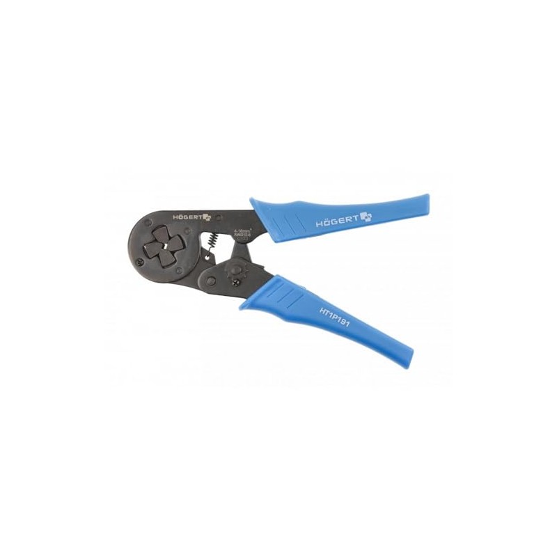 Högert TECHNIK Crimping Plier, Self-Adjusting, Square Profile, for Conductors 4-16