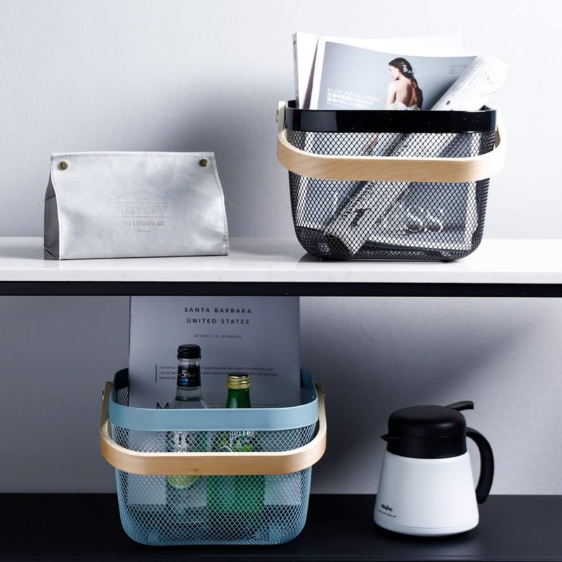Ymeibe Mesh Steel Storage Organizer Basket Fruit Basket Bin with