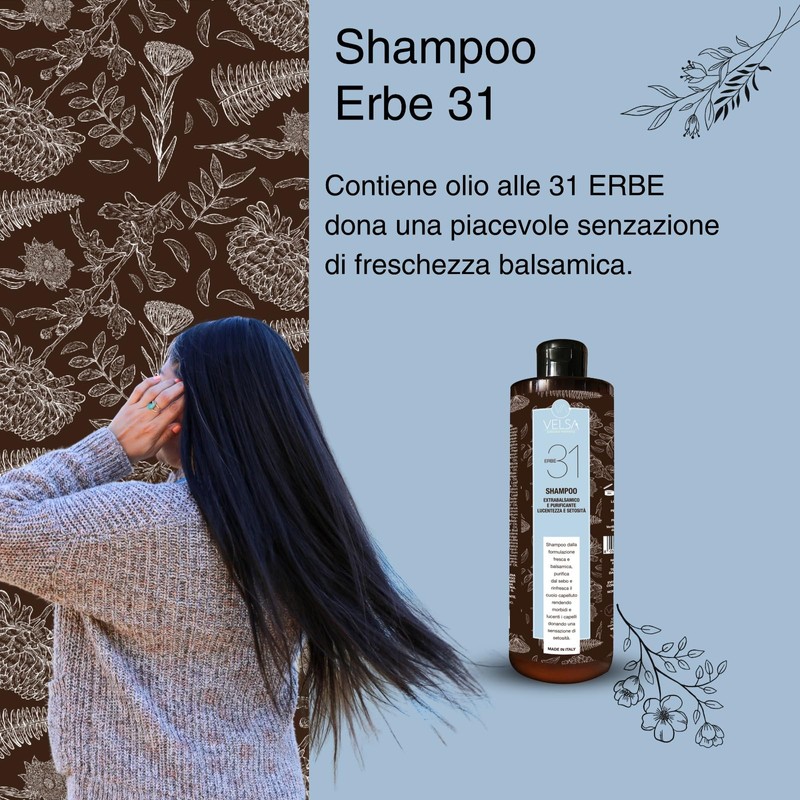VELSA - Extra Balsamic Herbal Shampoo 31, Cleansing, Soothing, Nourishing