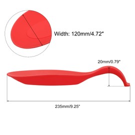 uxcell Silicone Spoon Rest, 9.25" x 4.72" Heat Resistant Kitchen Utensil Holder Spatula Ladle Rest for Counter Stove Top, Red 4Pcs