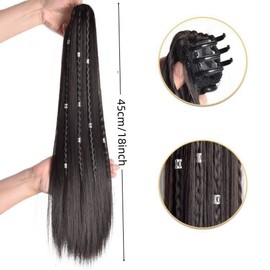 18inch Claw Clip Ponytail Hair Extension,High Temperature Fiber