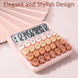 VEWINGL Mechanical Switch Calculator,Calculator Cute 12 Digit Large LCD Display and Buttons,Calculator with Large LCD Display Great for Everyday Life and Basic Office Work.with Battery