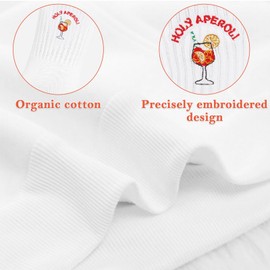 Szhhrxi 2 Pairs of Aperol Socks - Funny Gift Idea for Aperol Lovers, White Cotton Tennis Socks, Unisex Socks for Men and Women, 3 Pairs