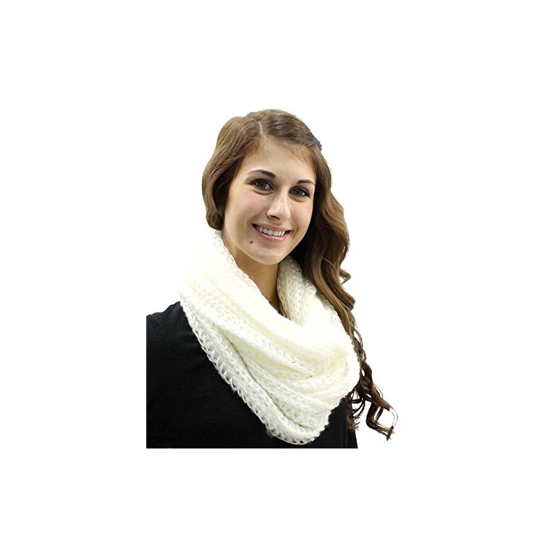 Ivory Winter Knit Soft Circle Infinity Scarf